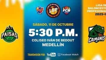 Sigue en vivo el segundo juego entre Paisas y Caimanes