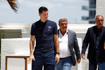 Presentación de Robert Lewandowski en Miami como nuevo jugador del FC Barcelona.