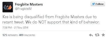 Expulsado de Starcraft 2 por un tuit sobre violaciones