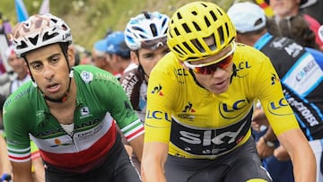 Christopher Froome y Fabio Aru durante la etapa de Peyragudes en el Tour de Francia 2017.