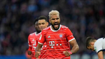 BERLIN, GERMANY - NOVEMBER 05: Eric Maxim Choupo-Moting of Bayern Muenchen celebrates scoring his teams second goal during the Bundesliga match between Hertha BSC and FC Bayern München at Olympiastadion on November 5, 2022 in Berlin, Germany. (Photo by Ulrik Pedersen/DeFodi Images via Getty Images)