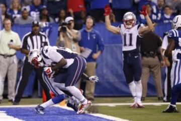Ambos equipos volvieron a anotar en los dos siguientes drives. Primero fue Blount escapandose en una carrera de 38 yardas por el centro del campo, y despu¨¦s T.Y. Hilton recib¨ªa un pase corto de Luck para volver a adelantar a los locales.