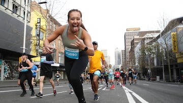 SYDNEY, AUSTRALIA - AUGUST 14: Competitors run up William St during the 2022 City to Surf on August 14, 2022 in Sydney, Australia. (Photo by Don Arnold/Getty Images)