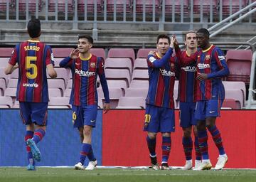 1-0. Leo Messi celebra el primer gol.