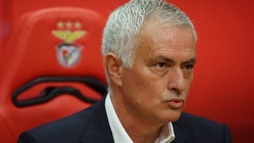 Soccer Football - Benfica presents new coach Jose Mourinho - Benfica Campus, Seixal, Portugal - September 18, 2025 New Benfica coach Jose Mourinho during the press conference REUTERS/Pedro Nunes