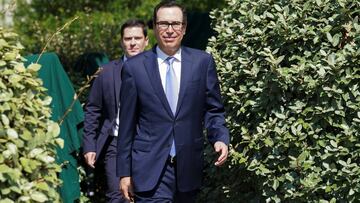 U.S. Treasury Secretary Steven Mnuchin walks towards the White House in Washington, U.S., July 9, 2020.  REUTERS/Kevin Lamarque