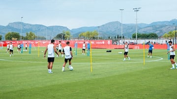Entrenamiento del Real Mallorca en la Ciudad Deportiva.