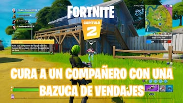 Fortnite Capítulo 2 - Temporada 1 | Desafío de Alter Ego: cura a un compañero de equipo con una bazuca de vendajes mientras llevas el traje de Cura