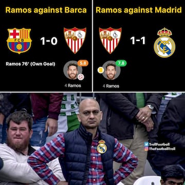 Ramos se convierte en el protagonista de los memes de la jornada