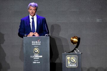 Miguel Ángel Gil Marín, CEO del Atlético de Madrid, tras recibir el trofeo al Mejor Equipo del año 2018.