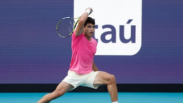 El tenista español Carlos Alcaraz en el Miami Open.