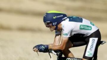 Alejandro Valverde, durante la contrarreloj de Tarazona.