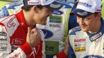 <b>PODIO.</b> Hirvonen y sordo, en el podio en Japón.