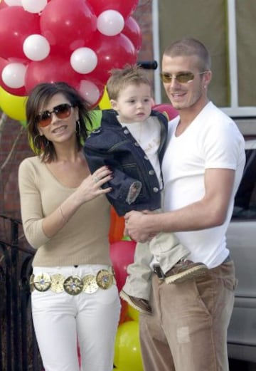 David Beckham y Victoria Beckham en 2001.
