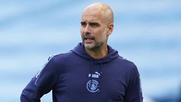 Pep Guardiola, en un partido en el Etihad Stadium.