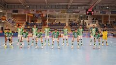 Imagen de la plantilla del Real Betis de F&uacute;tbol Sala antes de un entrenamiento.