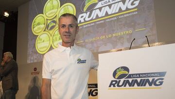 Martín Fiz, durante la presentación de la Liga Nacional de Running.