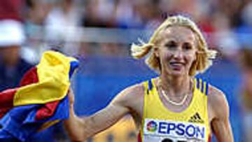 Gabriela Szabo, tras su victoria en 1.500.