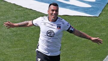 Futbol, Universidad de Chile vs Colo Colo.
Novena fecha, campeonato Nacional 2020.
El jugador de Colo Colo Esteban Paredes, celebra su gol contra Universidad de Chile durante el partido de primera division realizado en el estadio Nacional en Santiago, hile.
06/09/2020
Luis Hidalgo/Photosport

Football, Universidad de Chile vs Colo Colo.
9th date, 2020 National Championship.
Colo Colo's player Esteban Paredes, celebrates his goal against Universidad de Chile during the first division match held at Nacional stadium in Santiago, Chile.
06/09/2020
Luis Hidalgo/Photospor