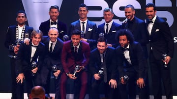 Cinco del Madrid y tres del Barça en el XI de los premios 'The Best'