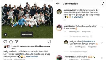 La felicitación de Raúl a Álvaro Benito: "Esto también es tuyo"