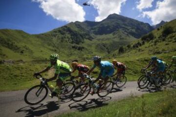 Alberto Contador junto a Richie Porte, Fabio Aru y Tejay Van Garderen.