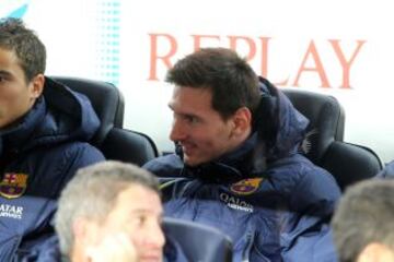 Messi en el banquillo.