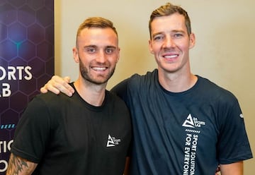 Luka Doncic and Slovenian trainer Anze Macek