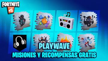 fortnite playwave misiones recompensas gratis codigos de isla