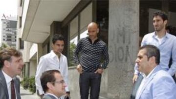 Míchel, Cobeño, Movilla y Sandoval, en Plaza de Castilla.