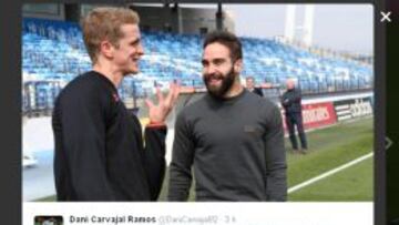 Carvajal visitó al Leverkusen, que entrenó en Valdebebas