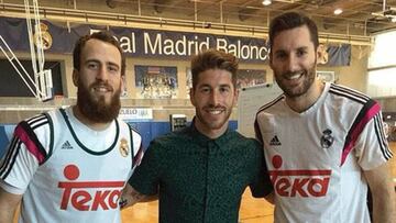 Sergio Ramos hizo una visita a sus 'compañeros' del baloncesto