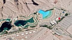 La piscina de olas artificiales Wadi Adventure, en Emiratos &Aacute;rabes Unidos, vista desde Google Earth.