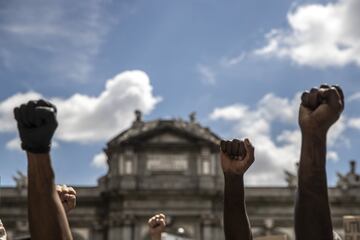 Manifestación en Madrid contra la segregación racial y en solidaridad por el asesinato de George Floyd bajo custodia policial en Minneapolis.