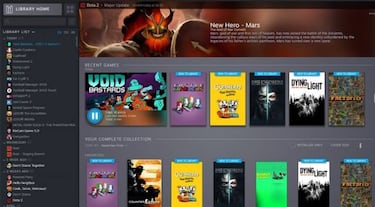 Steam enseña cómo será el nuevo aspecto de su biblioteca