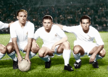 Alfredo Di Stéfano, Francisco Gento y Ferenc Puskas fueron el corazón de uno de los conjuntos más victoriosos de Europa. Pertenecientes al 'Madrid de Di Stéfano' o al también conocido como 'El Madrid de las cinco Copas de Europa'.