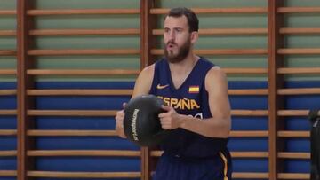 Los internacionales espa?oles se machacan en el gimnasio