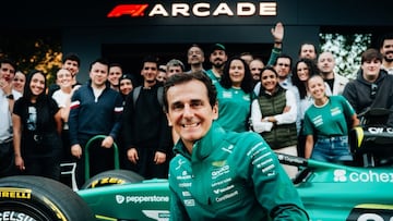 Pedro de la Rosa, en un encuentro con fans en el F1 Arcade de Madrid.