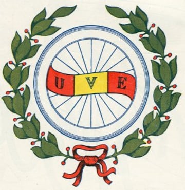 Logo de la Unión Velocipédica Española de los años 1950 a 1955.