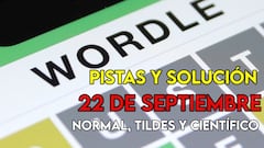 Wordle en español, científico y tildes para el reto de hoy 22 de septiembre: pistas y solución