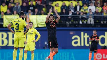 Cavani, en el partido contra el Villarreal de la primera vuelta.