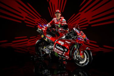 Francesco Bagnaia durante la presentación de la Ducati Desmosedici GP25, la nueva moto de Ducati Lenovo Team.