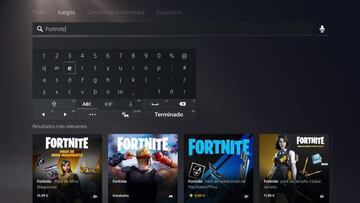Buscamos &quot;Fortnite&quot; en el cuadro de b&uacute;squeda de la tienda