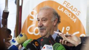 Vicente del Bosque estuvo en Logro&ntilde;o, en la presentaci&oacute;n de una campa&ntilde;a de sensibilizaci&oacute;n social. EFE/Raquel Manzanares