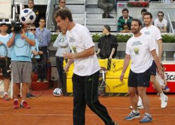 Andy Murray, el actor Dani Rovira durante los partidos benéficos del Charity Day, un acto a beneficio de las fundaciones del tenista Rafa Nadal  y el portero del Real Madrid Iker Casillas, que destinarán el dinero a niños desfavorecidos.