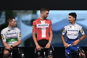 Sam Bennett, Michael Morkov y Julian Alaphilippe.