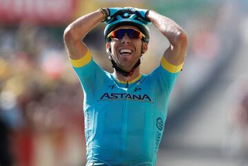El español Omar Fraile celebrando su victoria en la 14ª etapa del Tour de Francia.