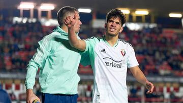 TARRAGONA, SPAIN - JANUARY 05: Abde Ezzalzouli of CA Osasuna reacts after his team's second goal during the Copa del Rey Round of 32 match between Gimnastic de Tarragona and CA Osasuna at Nou Estadi Costa Daurada on January 05, 2023 in Tarragona, Spain. (Photo by Pedro Salado/Quality Sport Images/Getty Images)