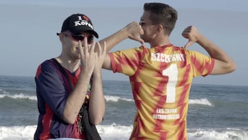 Sczesny, con el rapero polaco Mata.