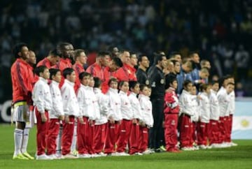 Los hinchas colombianos y argentinos mostraron gran ambiente en Sausalito 